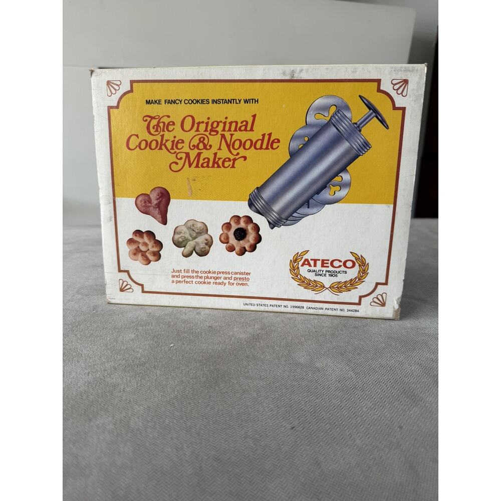 New Vintage ATECO Original Cookie And Noodle Maker Press M# 685 USA Sealed Box